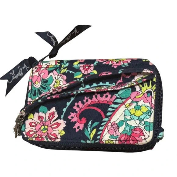 Vera Bradley ID Card Wallet Floral Petal Paisley Navy Multi NWOT - Picture 4 of 4